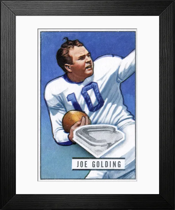 Framed Print : Football Card Of Joe Golding