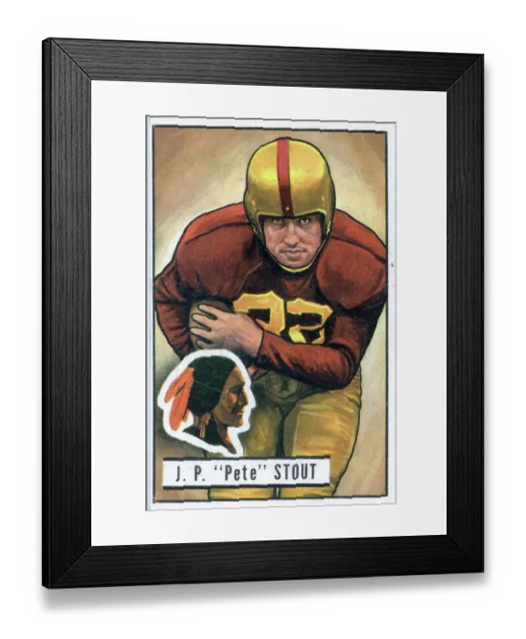 Framed Print : Football Card Of Pete Stout