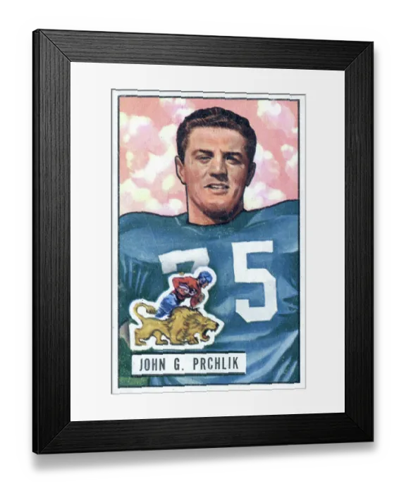Framed Print : Football Card Of John Prchlik Framed Print : Football Card Of John Prchlik