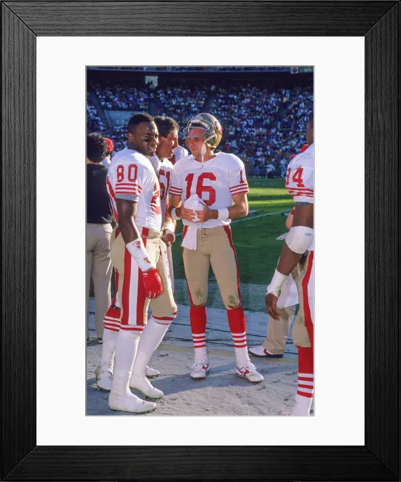 Framed Print : NFL San Francisco 49ers - QB # 16 Joe Montana, WR # 80 Jerry Rice, C # 51 Randy Cross Framed Print : NFL San Francisco 49ers - QB # 16 Joe Montana, WR # 80 Jerry Rice, C # 51 Randy Cross