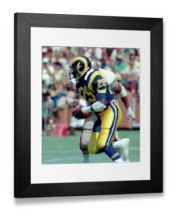 Framed Print : Rams Eric Dickerson runs during Los Angeles Rams v. San Francisco 49'ers game Framed Print : Rams Eric Dickerson runs during Los Angeles Rams v. San Francisco 49'ers game