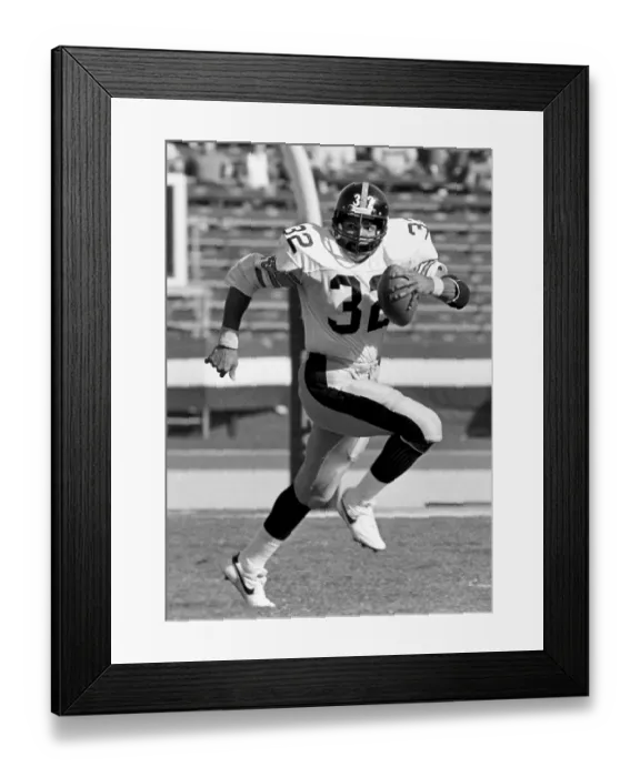 Framed Print : Steelers RB Franco Harris during playoff game 1984 Framed Print : Steelers RB Franco Harris during playoff game 1984