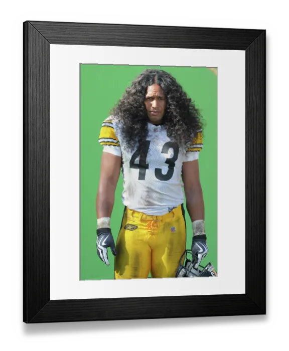 Framed Print : Pittsburgh Steelers Troy Polamalu Filming Commercial Framed Print : Pittsburgh Steelers Troy Polamalu Filming Commercial