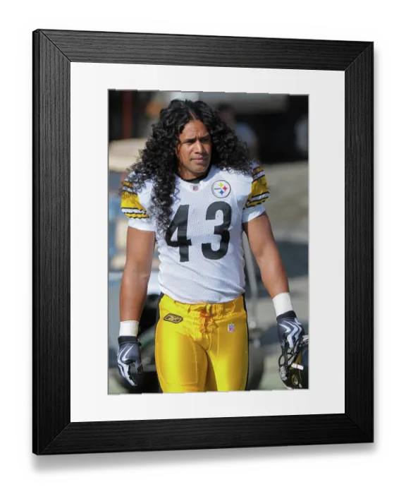 Framed Print : Pittsburgh Steelers Troy Polamalu Filming Commercial Framed Print : Pittsburgh Steelers Troy Polamalu Filming Commercial
