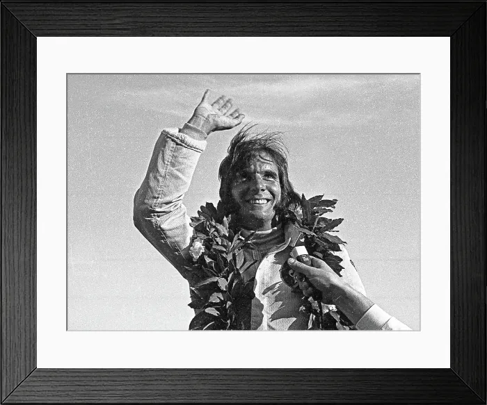 Framed Print : Emerson Fittipaldi On The Podium At The Argentine Grand Prix Framed Print : Emerson Fittipaldi On The Podium At The Argentine Grand Prix