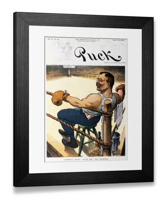 Framed Print : Teddy Roosevelt As Pugilist Framed Print : Teddy Roosevelt As Pugilist