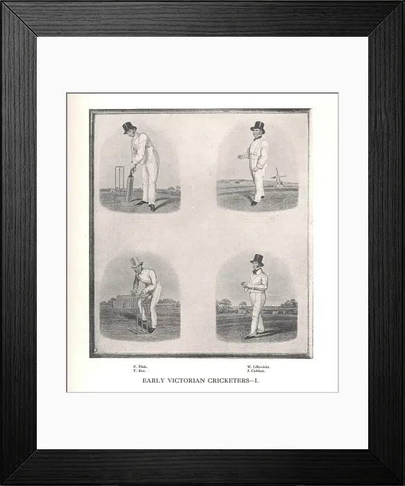 Framed Print : Early Victorian cricketers, 19th century (1912) Framed Print : Early Victorian cricketers, 19th century (1912)