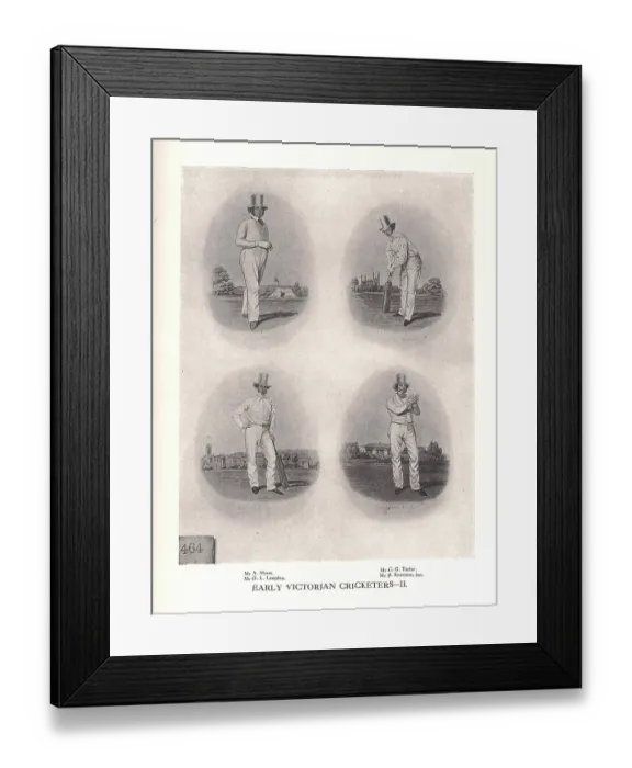 Framed Print : Early Victorian cricketers, 19th century (1912) Framed Print : Early Victorian cricketers, 19th century (1912)