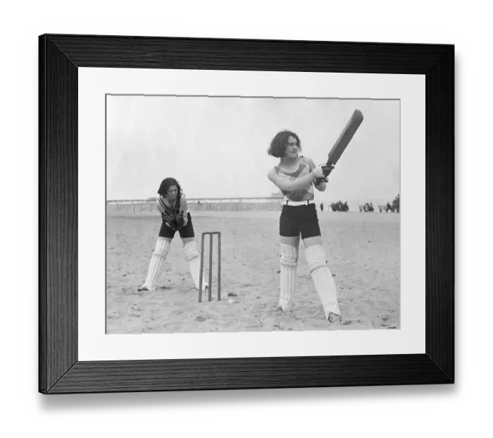 Framed Print : Girls Playing Cricket Framed Print : Girls Playing Cricket