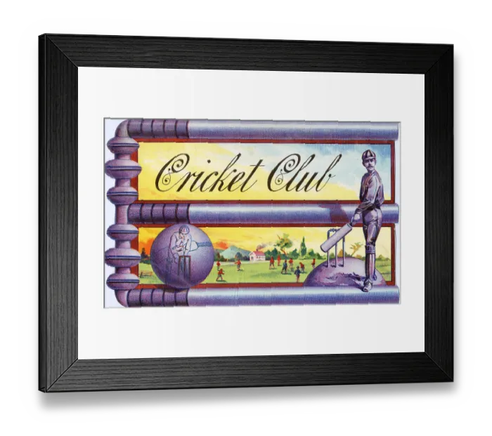 Framed Print : Cricket Club Cigar Box Label 1880 Framed Print : Cricket Club Cigar Box Label 1880