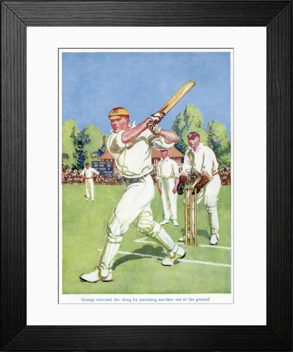 Framed Print : Cricketer At Bat From The Canadian Boys Annual Framed Print : Cricketer At Bat From The Canadian Boys Annual