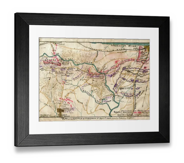 Framed Print : Battle of Five Forks, Va. April 1st 1865 : fought by 5th Army corps General Warren Framed Print : Battle of Five Forks, Va. April 1st 1865 : fought by 5th Army corps General Warren