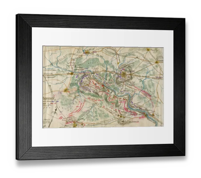 Framed Print : Map of the First Battle of Bull Run Framed Print : Map of the First Battle of Bull Run