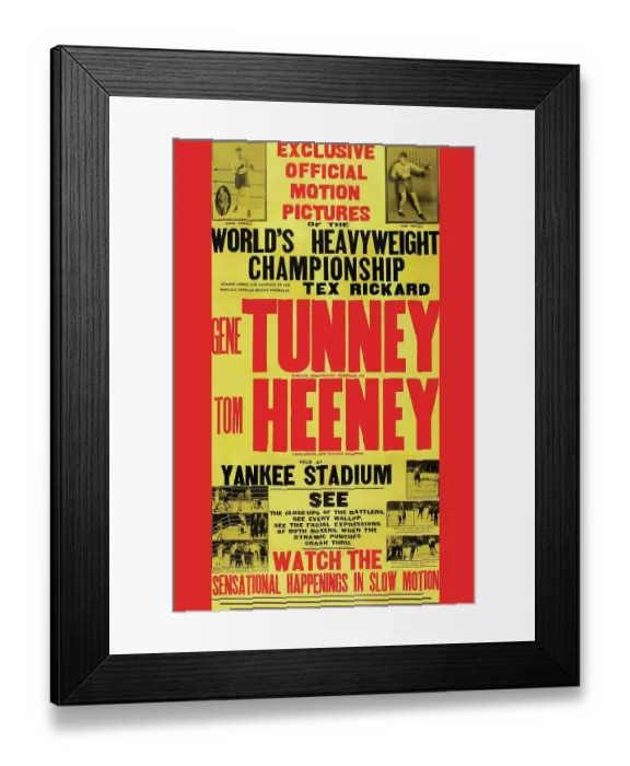 Framed Print : Poster For Tunney Vs. Heeney
