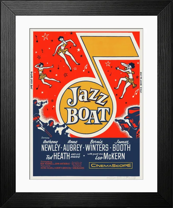 Framed Print : Jazz Boat. Window card style movie poster to the film Jazz Boat Framed Print : Jazz Boat. Window card style movie poster to the film Jazz Boat