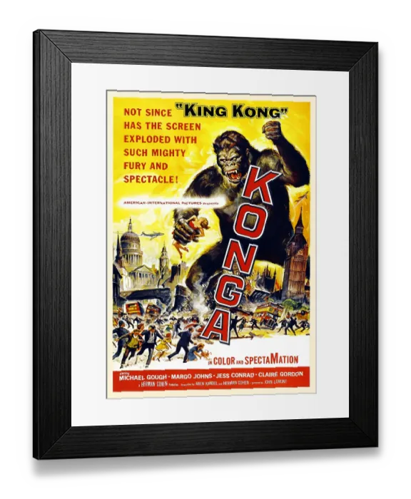 Framed Print : Konga. Movie poster to the film 'Konga.' Art by Reynold Brown (1917-1991) Framed Print : Konga. Movie poster to the film 'Konga.' Art by Reynold Brown (1917-1991)