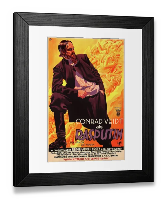 Framed Print : Rasputin, Demon with Women (Tobis, 1932) Historic thriller in which the Framed Print : Rasputin, Demon with Women (Tobis, 1932) Historic thriller in which the