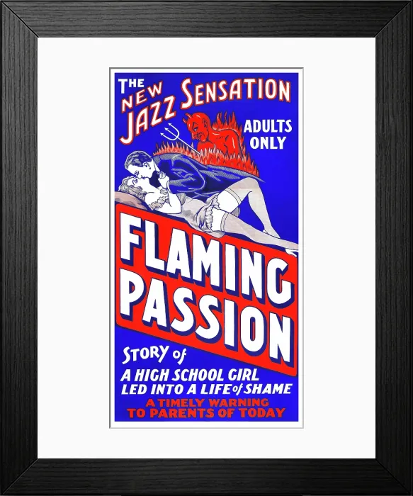 Framed Print : Poster For Flaming Passion Framed Print : Poster For Flaming Passion