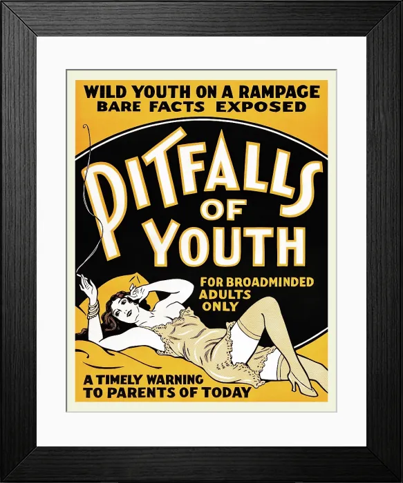 Framed Print : Poster For Pitfalls Of Youth Framed Print : Poster For Pitfalls Of Youth