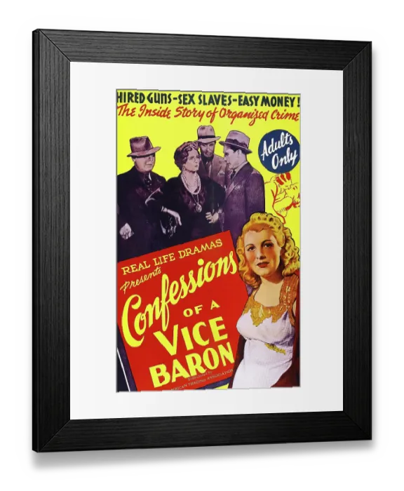 Framed Print : Poster For Confessions Of A Vice Baron Framed Print : Poster For Confessions Of A Vice Baron