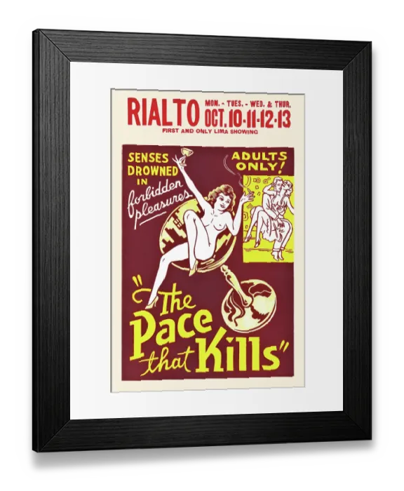 Framed Print : Movie Poster For The Pace That Kills Framed Print : Movie Poster For The Pace That Kills