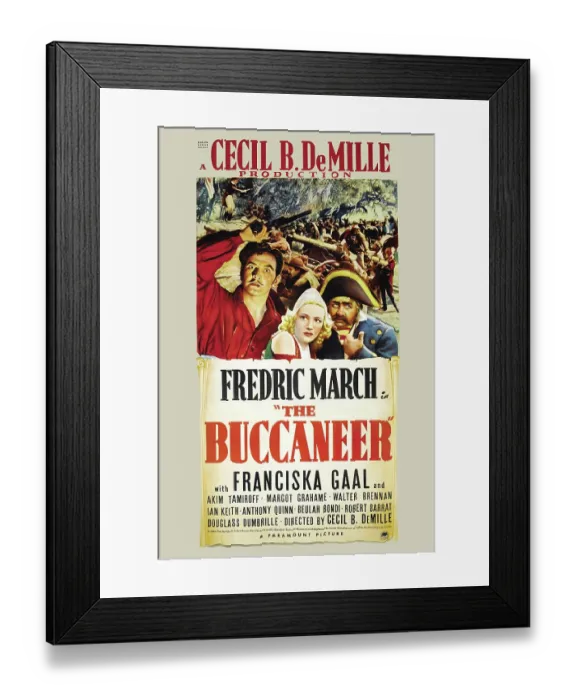 Framed Print : Movie Poster For The Buccaneer Framed Print : Movie Poster For The Buccaneer