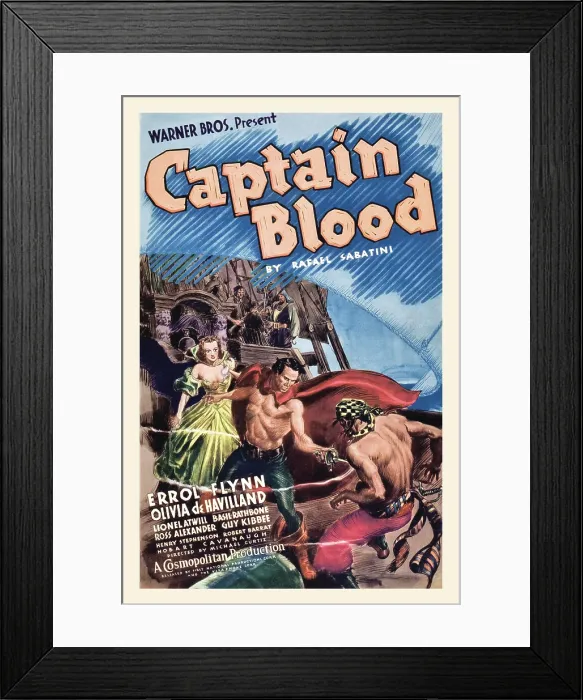 Framed Print : Window Card For Captain Blood Framed Print : Window Card For Captain Blood