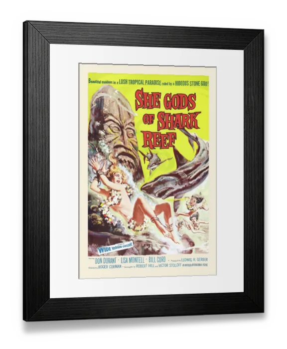 Framed Print : Movie Poster For She Gods of Shark Reef Framed Print : Movie Poster For She Gods of Shark Reef