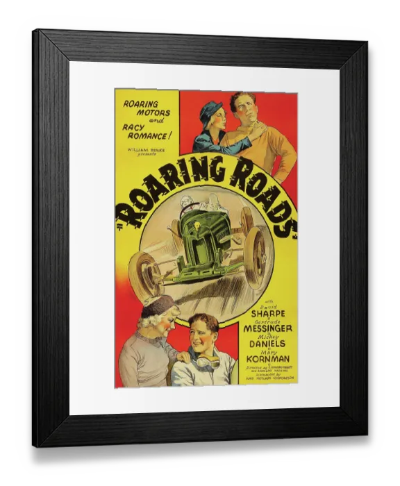 Framed Print : Movie Poster For Roaring Roads Framed Print : Movie Poster For Roaring Roads