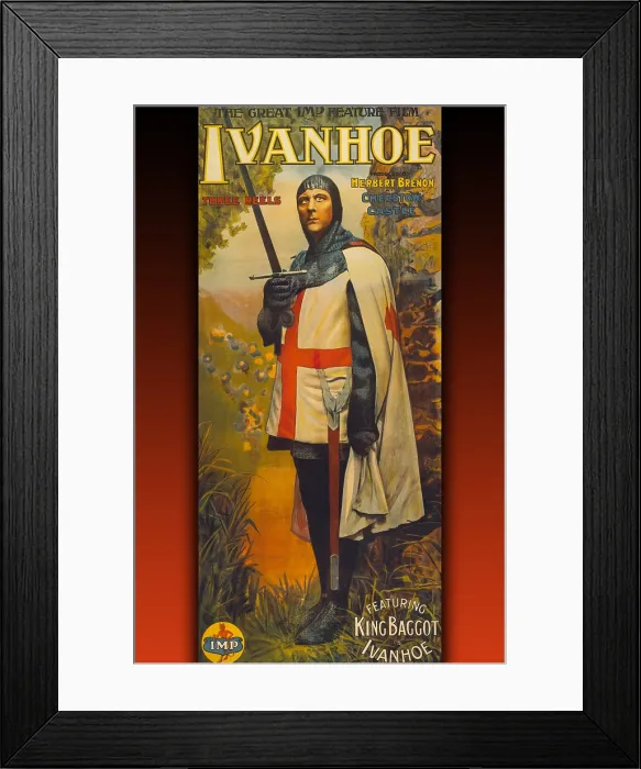 Framed Print : Ivanhoe. UNITED STATES - CIRCA 1913: The silent film poster for Ivanhoe