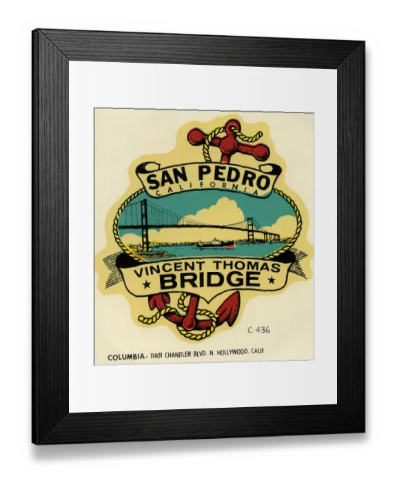 Framed Print : Vincent Thomas Bridge Framed Print : Vincent Thomas Bridge