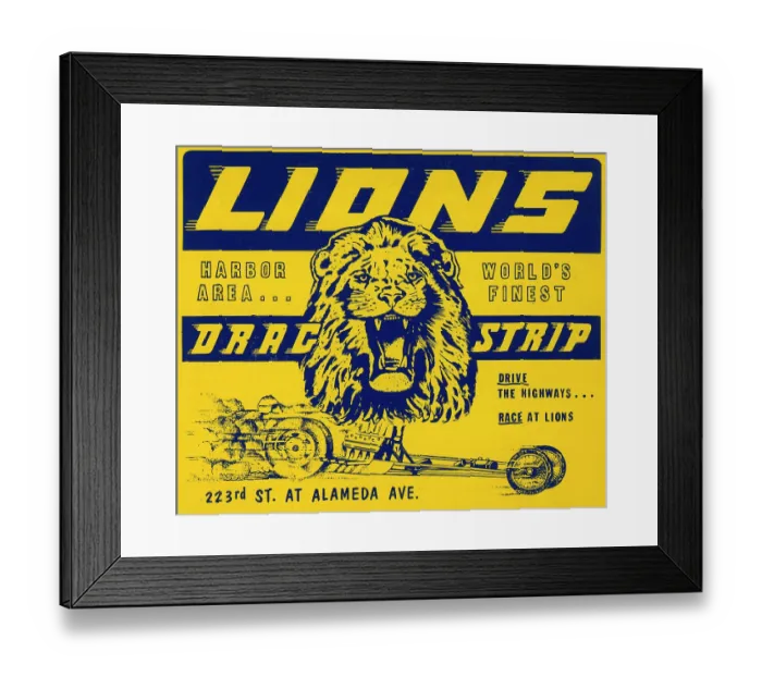 Framed Print : Lions Drag Strip