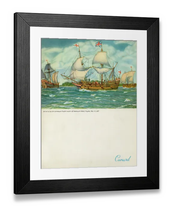 Framed Print : Cunard. USA - 1960: A menu for Cunard reads 'Cunard' from 1960 in USA Framed Print : Cunard. USA - 1960: A menu for Cunard reads 'Cunard' from 1960 in USA