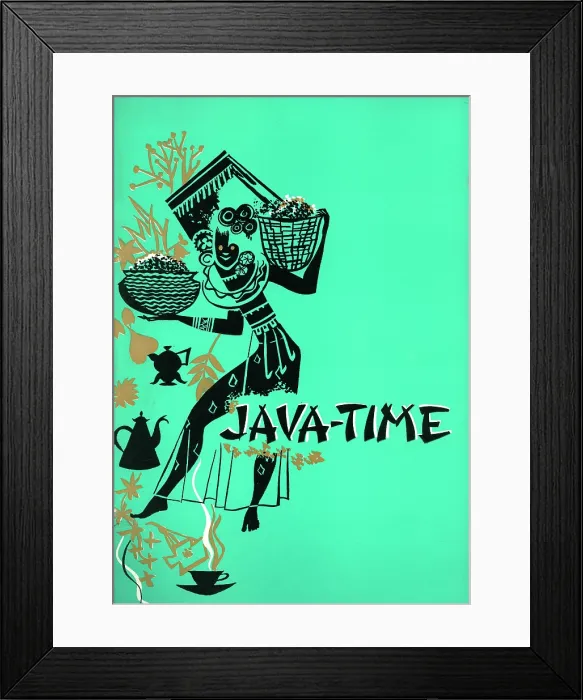 Framed Print : Java-Time. USA - 1957: A menu for Java-Time reads 'Java-Time' from 1957 in USA Framed Print : Java-Time. USA - 1957: A menu for Java-Time reads 'Java-Time' from 1957 in USA
