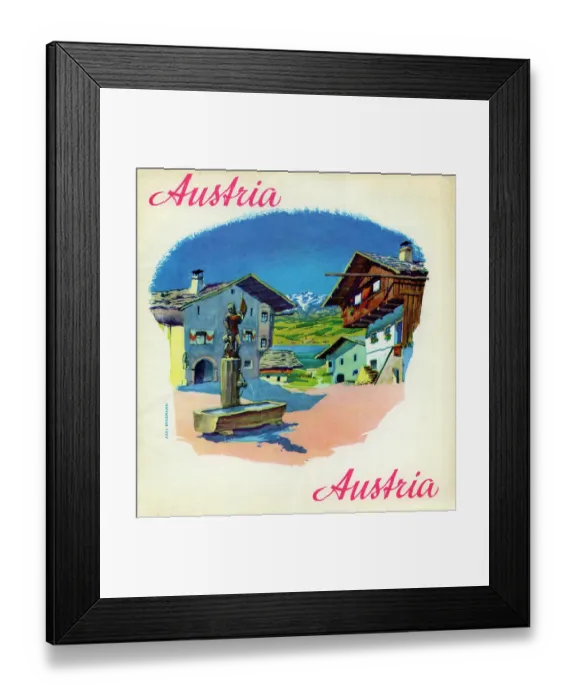 Framed Print : Austria. AUSTRIA - 1956: A tourism brochure for Austria from 1956 in Austria
