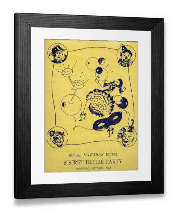 Framed Print : Royal Hawaiian Hotel, Secret Desire Party