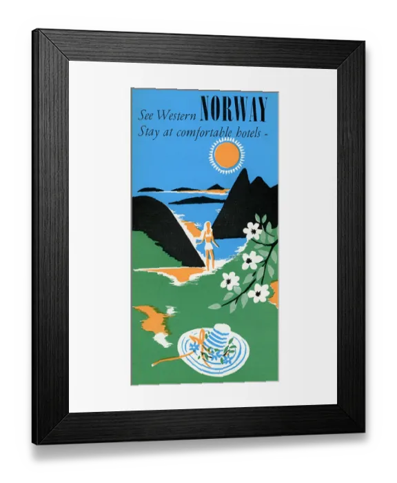 Framed Print : See Western Norway, Stay at Comfortable Hotels