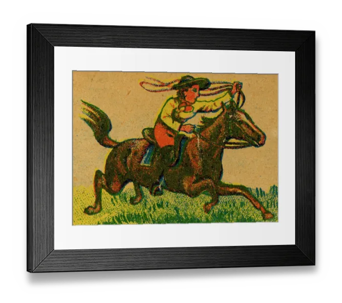 Framed Print : Cowboy on horseback Framed Print : Cowboy on horseback