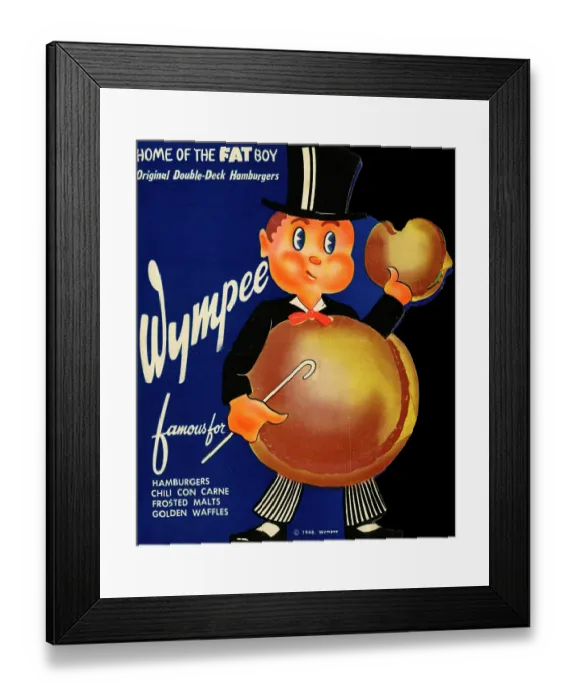 Framed Print : Wympee. USA - 1948: A menu for Wympee reads 'Wympee Framed Print : Wympee. USA - 1948: A menu for Wympee reads 'Wympee