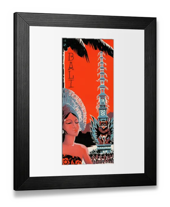 Framed Print : Bali. BALI - 1946: A tourism brochure for Bali from 1946 in Bali Framed Print : Bali. BALI - 1946: A tourism brochure for Bali from 1946 in Bali