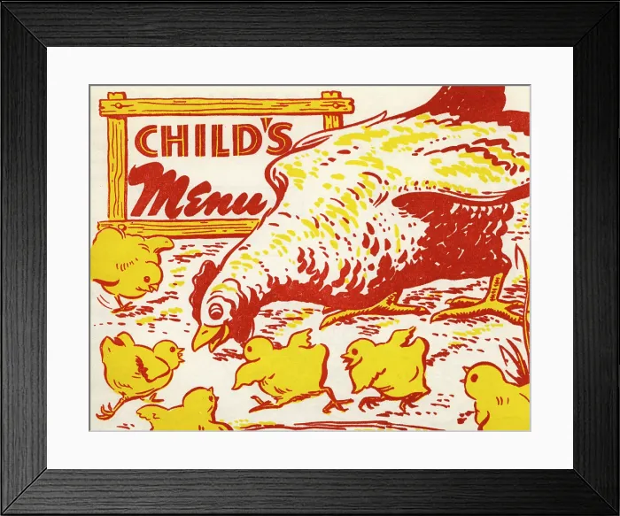 Framed Print : Henry's. USA - 1944: A menu for Henry's reads 'Child's Menu' from 1944 in USA Framed Print : Henry's. USA - 1944: A menu for Henry's reads 'Child's Menu' from 1944 in USA