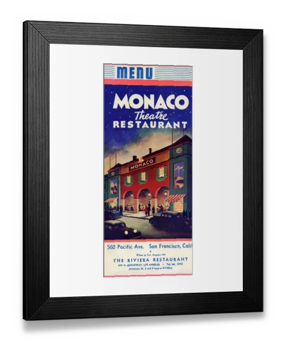 Framed Print : Monaco Theatre Restaurant Framed Print : Monaco Theatre Restaurant