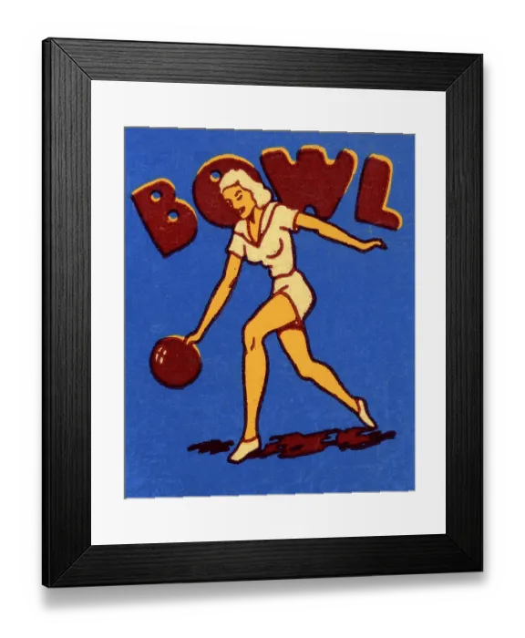 Framed Print : Woman bowling Framed Print : Woman bowling
