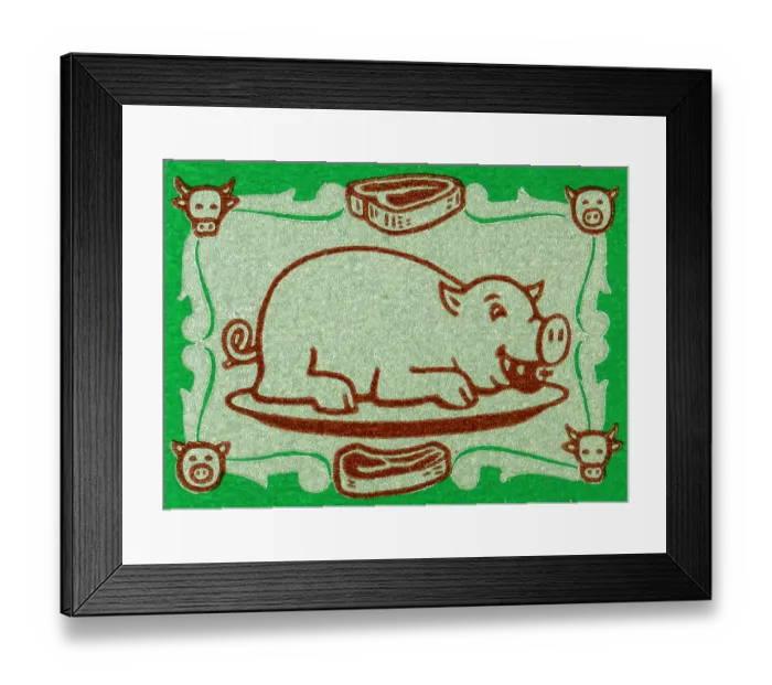 Framed Print : Pig on platter