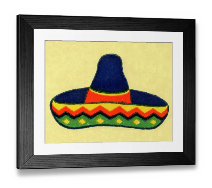 Framed Print : Sombrero. Matchbook image of a colorful sombrero Framed Print : Sombrero. Matchbook image of a colorful sombrero