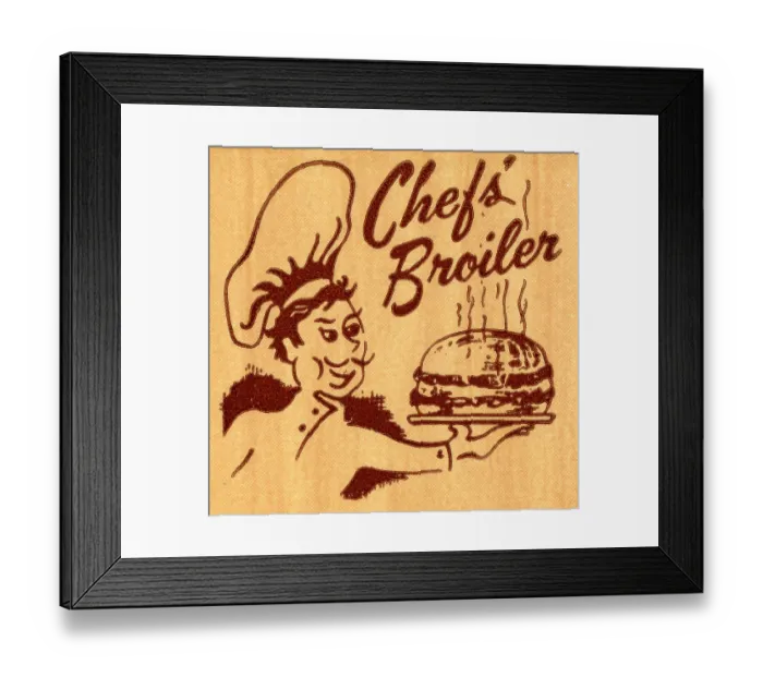 Framed Print : Chef serving hamburger Framed Print : Chef serving hamburger