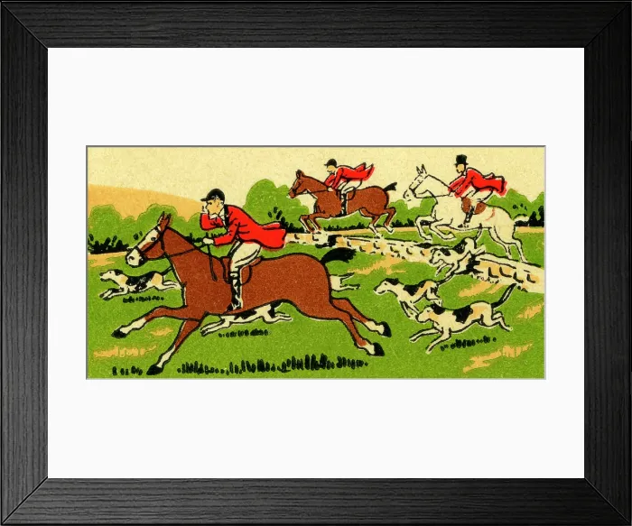 Framed Print : Men fox hunting Framed Print : Men fox hunting