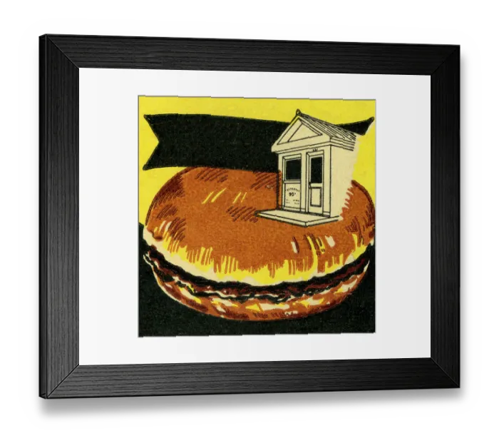 Framed Print : Building in shape of a hamburger Framed Print : Building in shape of a hamburger