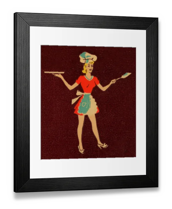 Framed Print : Waitress in chef's hat Framed Print : Waitress in chef's hat