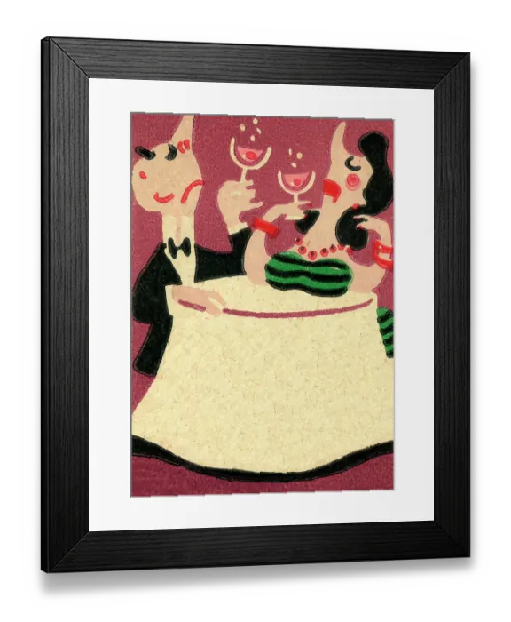 Framed Print : High society couple drinking Framed Print : High society couple drinking
